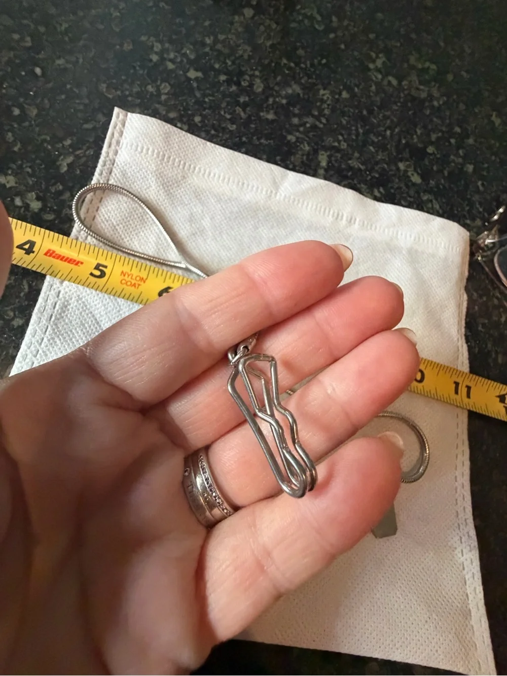 Vintage mid-century Swank Men's Silver-Tone Tie Chain/Bar Clasp.